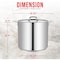 Bakken-Swiss 24QT Stockpot, Brushed Stainless Steel, Heavy Duty, Induction-Ready, Lid and Riveted Handles BKSP24QT - alternate 5