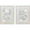 Homeroots Set Of Two Nautilus Shell Distressed White Framed Wall Art, 2PK 653906 - alternate 1