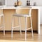 Leisuremod Ervilla Wicker Bar Stool with Fabric Seat and White Powder Coated Steel Frame, Beige EBW-31BG - alternate 9