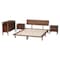 Baxton Studio Alyssa Japandi Walnut Brown Wood Queen Size 4-Piece Bedroom Set 252-13951-13949-13949-13950-ZORO - alternate 9