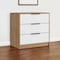 Homeroots 28" White and Natural Three Drawer Dresser 544003 - alternate 1