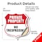 Signmission Private Property Shield Sign No Trespass, 4 inch X 4 inch, Vinyl Decal, 2PK SHI-D-2PACK-4-454 - alternate 5