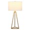 Homeroots 26" Gold Metal Table Lamp With White Drum Shade 524279 - alternate 8
