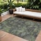 Homeroots 9' X 12' Green Charcoal And Black Floral Washable Indoor Outdoor Area Rug 604148 - alternate 1