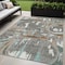 Homeroots 5' X 8' Gray Copper And Mint Green Geometric Washable Indoor Outdoor Area Rug 589387 - alternate 1