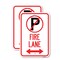 Signmission Fire Lane No Parking Symbol and Arrow Pointing Left an, 18'' X 24'', Heavy Gauge Aluminum, 2PK A-1824-2PACK-24021 - alternate 1