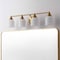 Jonathan Y Lydia 33.25" 4-Light Farmhouse Cottage Metal LED Vanity Light with Frosted Glass Shades, Brass Gold JYL7552B - alternate 9