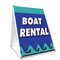 Signmission Boat Rental, 36 Inch x 24 Inch A-frame Yard Sign, Plastic Sign SBC-2436-Boat Rental - alternate 1