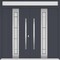 Vdomdoors Metal Double Doors Deux 0757 Gray Graphite Frosted Glass Top Transom Entry Modern Painted (W72xH96+ DEUX0757DEXD-GRE-W72xH96+16-LH-O - alternate 1