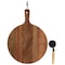 Gibson Elite 2 Piece Acacia Wood Serving Board and Pizza Cutter Set in Brown 143827.02 - alternate 1