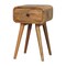 Homeroots 19" Oak Solid Wood Round One Drawer Nightstand 722588 - alternate 1