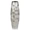Homeroots 14" Aluminum Silver Faceted Geometric Cylinder Table Vase 354637 - alternate 1