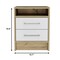 Homeroots 20" Wood Two Drawer Nightstand 477916 - alternate 3