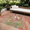 Homeroots 8' X 10' Coral Green And Ivory Abstract Washable Indoor Outdoor Area Rug 602620 - alternate 1