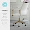 Martha Stewart Taytum Upholstered Office Chair in White/Polished Brass CH-142370-WH-GLD-MS - alternate 9