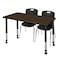 Regency Kee Mobile Adjustable Classroom Table W/ 2 Andy Stack Chairs, 60 in W, 30 in L, Neo Walnut MT6030NWAPCBK40BK - alternate 1