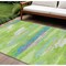 Homeroots 9' X 12' Lime Green And Sky Blue Abstract Washable Indoor Outdoor Area Rug 612519 - alternate 1