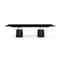Homeroots 180" Black and Gold Marble and Steel Double Pedestal Base Dining Table 722447 - alternate 1