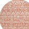 Homeroots 8' Coral And Ivory Round Southwestern Washable Indoor Outdoor Area Rug 594162 - alternate 8