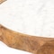 Homeroots 15" Brown And White Marble And Solid Wood Round Cheese Board 574112 - alternate 6