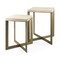 Homeroots Set of Two Natural and Gold Solid Wood and Metal Square Cross Legs Nested Tables 604463 - alternate 6