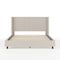 Martha Stewart Kay Queen Upholstered Platform Bed w/Channel Stitched Wingback Headboard/Cushioned Siderails, Beige TW-3WDB03B-Q-BG-MS - alternate 9