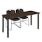 Regency Kee Training Table W/ 2 Zeng Chairs, 72 in W, 24 in L, Neo Walnut MT7224NWBPBK44BK - alternate 1