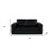 Homeroots 73in Black and Silver Italian Leather Loveseat 720576 - alternate 7