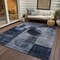 Homeroots 3' X 5' Navy Blue Gray And Charcoal Geometric Washable Indoor Outdoor Area Rug 604330 - alternate 8