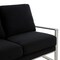 Leisuremod Jefferson Contemporary Velvet Loveseat with Silver Frame, Black JAS53BL - alternate 5