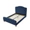 Homeroots Navy Blue Solid Wood Twin Tufted Upholstered Velvet Bed 544899 - alternate 9