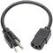 Eaton Tripp Lite Series Computer Power Cord, NEMA 5-15P to C13 - 10A, 125V, 18 AWG, 1 ft. 0.31 m, Black P006-001 - alternate 7