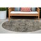 Homeroots 8' Taupe Round Oriental Washable Indoor Outdoor Area Rug 563795 - alternate 1