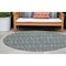 Homeroots 8' Round Blue and Cream Round Damask Washable Non Skid Indoor Outdoor Area Rug 563867 - alternate 1