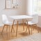 Homeroots 32" White and Natural Wood and Solid Wood Square Dining Table 568207 - alternate 4