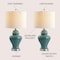 Jonathan Y Qin 22" Ceramic/Iron Classic Cottage LED Table Lamp, Jade Green, 2PK JYL6602A-SET2 - alternate 11