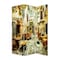 Homeroots 72" Brown Folding Three Panel Screen Room Divider 415083 - alternate 1
