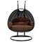 Leisuremod Mendoza Charcoal Wicker Hanging 2 person Egg Swing Chair with Brown Cushions MSCCH-53BR - alternate 8