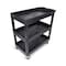 Luxor Cart, (2) Tub, 1 Flat shelves, 18"x32", High Density Polyethylene (Shelf)/Polyvinyl Chloride (Leg) EC121HD-B - alternate 16