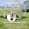 Sunjoy 8 ft x 8 ft Patio Gazebo, Modern 2-Tier Steel Frame Soft Top Gazebo with Netting - Beige & White A101003612 - alternate 11