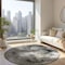 Homeroots 8' Taupe Beige And Ivory Round Abstract Washable Indoor Outdoor Area Rug 577759 - alternate 5