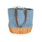 Picnic Time Family Of Brands Coronado Canvas and Willow Basket Tote, Chambray with Beige Accents 203-00-138-000-0 - alternate 6