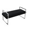 Homeroots 48" Black and Silver Upholstered Velvet Bench 530647 - alternate 9