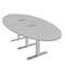 Skutchi Designs 8ft Conference Table With Power Unit | 6 Person Modular Oval Meeting Table | Harmony Series HAR-OVL-48X96-T.BK-U779-EBLK - alternate 7