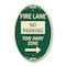 Signmission Fire Lane Tow-Away Zone with Right Arrow, 12 In X 18 In Architectural Oval, Heavy Gauge Aluminum A-OV-G-1218-23977 - alternate 1