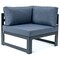 Leisuremod Chelsea 5-Piece Sectional Loveseat and Fireplace Set Black Aluminum with Blue Cushions CSFCBL-4BU - alternate 10