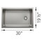 Blanco Inteos 30in Single Bowl Reversible Undermount Stainless Steel Workstation Kitchen Sink 443299 - alternate 4