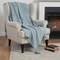 Homeroots 50" X 60" Aqua Cotton Woven Ikat Throw Blanket with Tassels 518845 - alternate 2