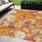 Homeroots 5' X 8' Orange Peach And Salmon Floral Washable Indoor Outdoor Area Rug 611205 - alternate 1