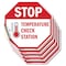 Signmission Stop Temperature Check Station, 4 inch X 4 inch, Vinyl Decal, 5PK OC-D-5PACK-4-199 - alternate 1